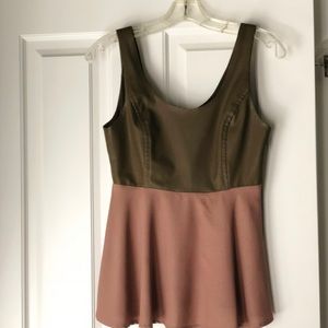 Faux Leather Peplum Tank